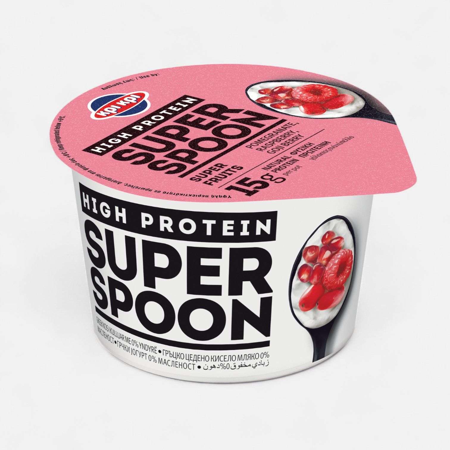 Kri Kri High Protein Super Spoon 0% Fat Goji Berry Greek Yogurt 170g_0