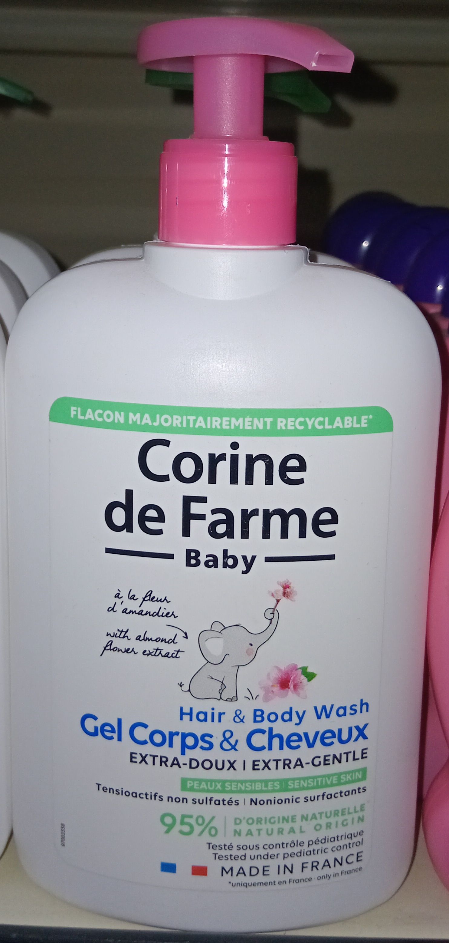 Corine De farme Gel Extra-Doux Corp./Chev. 500ml_0