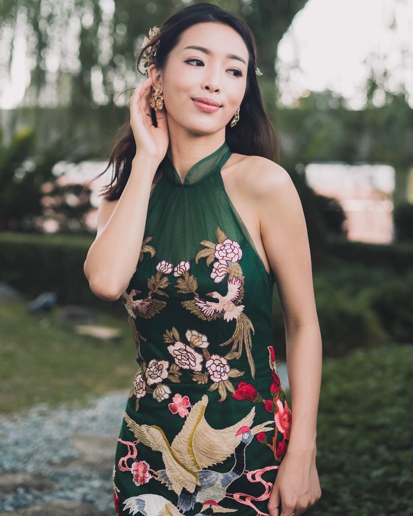 Folklore Cheongsam in Emerald _0