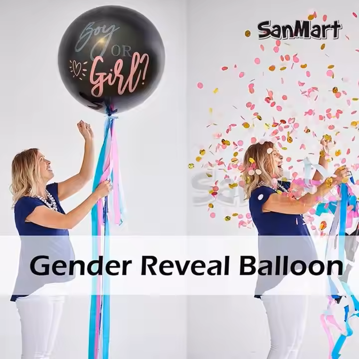 Gender Reveal Balloon With Confetti_1