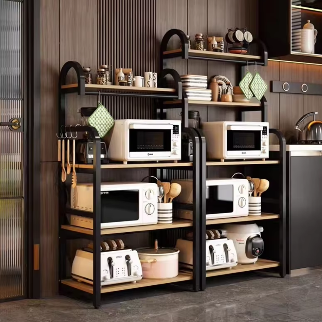 KITCHEN MICROWAVE OVEN WOOD SHELF_1