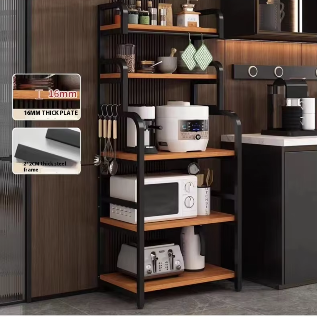 KITCHEN MICROWAVE OVEN WOOD SHELF_3