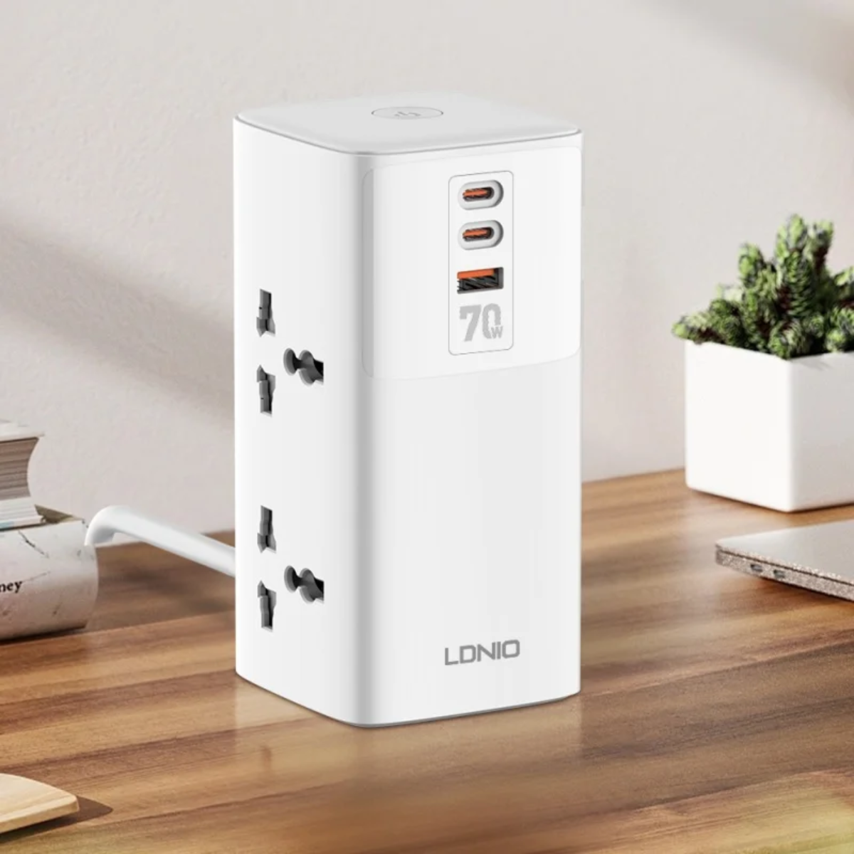 LDNIO USB Port Surge Protection Extension Cord 2500W + Charge 70W_2