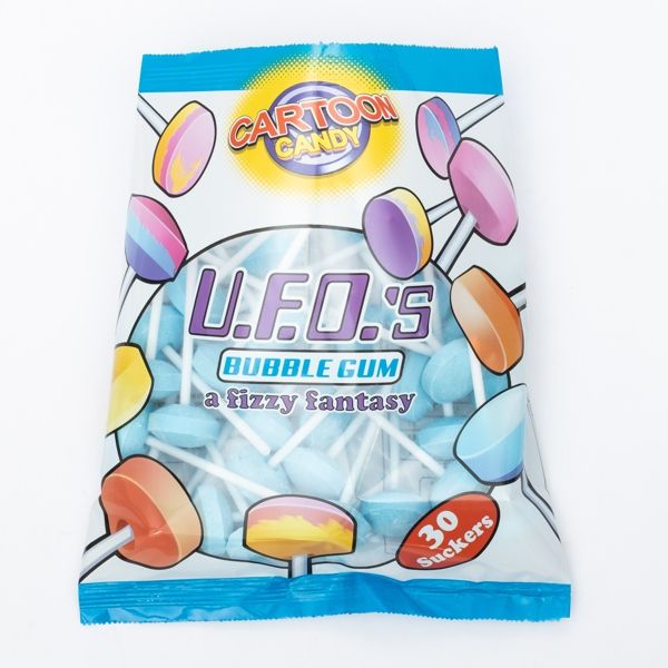 Cartoon Candy UFO Lollipops Bubblegum (30's)_0