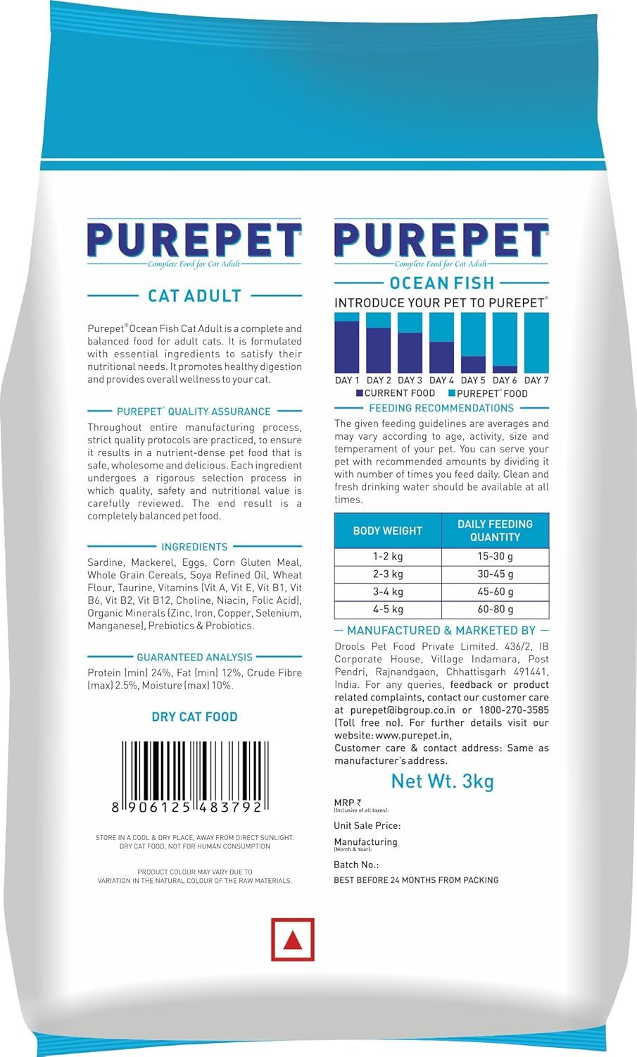 Purepet AdultCat Dry Food Ocean Fish 3kg_1