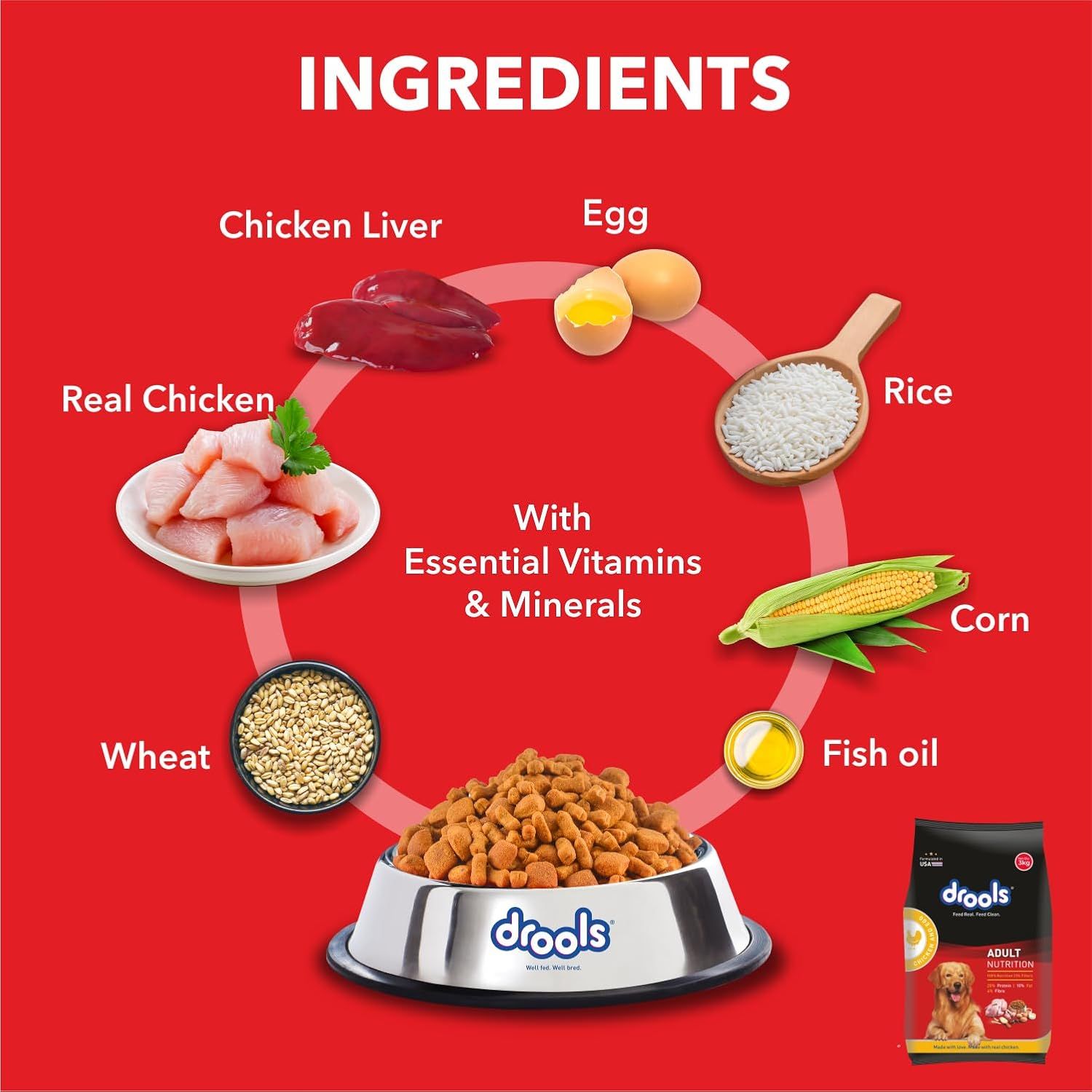 Drools Adult Dog Dry Food Chicken and Egg 400g_3