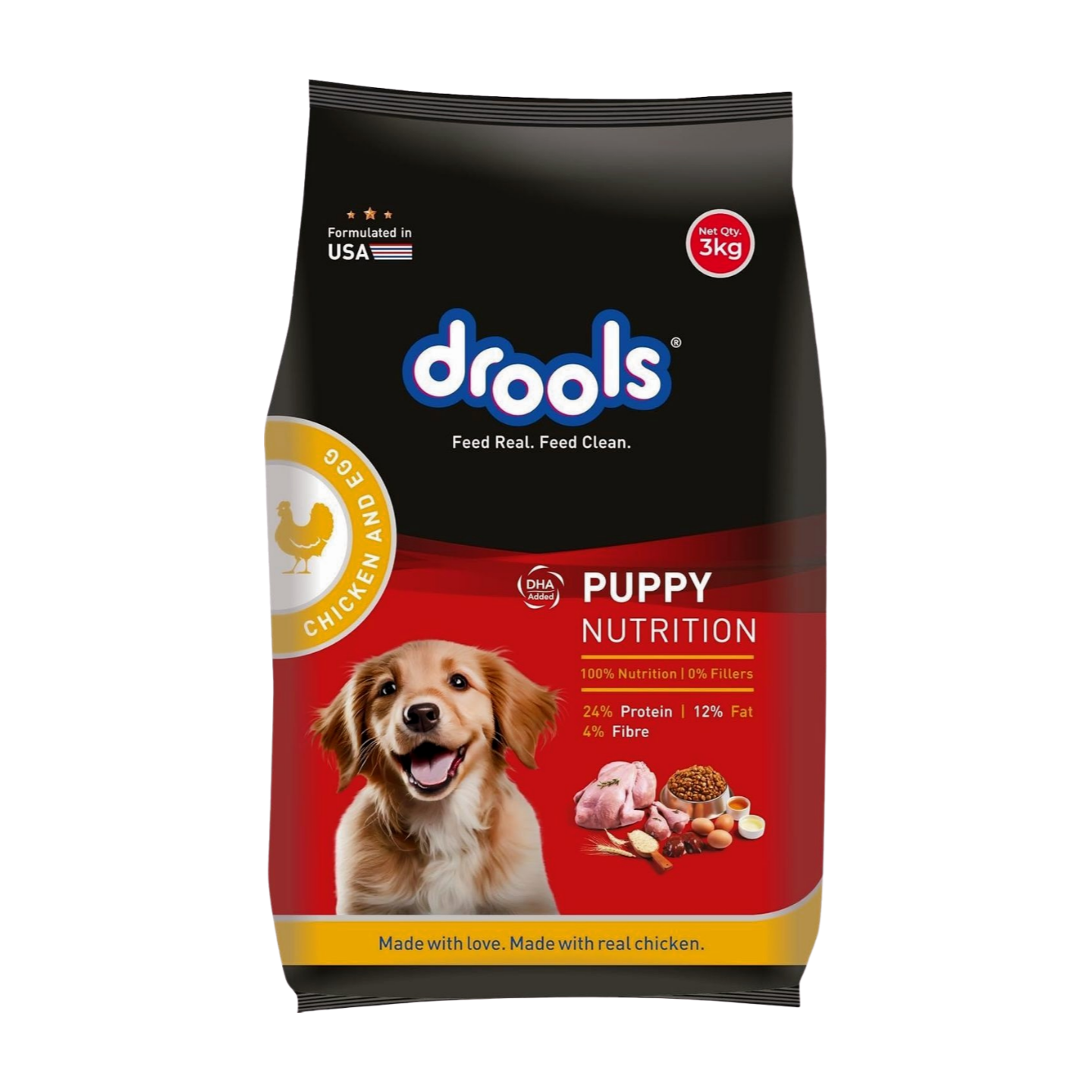 Drools Puppy Dry Food Chicken and Egg  3kg_0