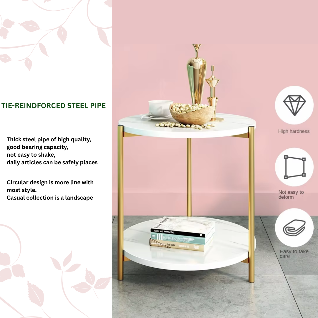 MARBLE GOLD TABLE SERIES - ROUND 40CM _3