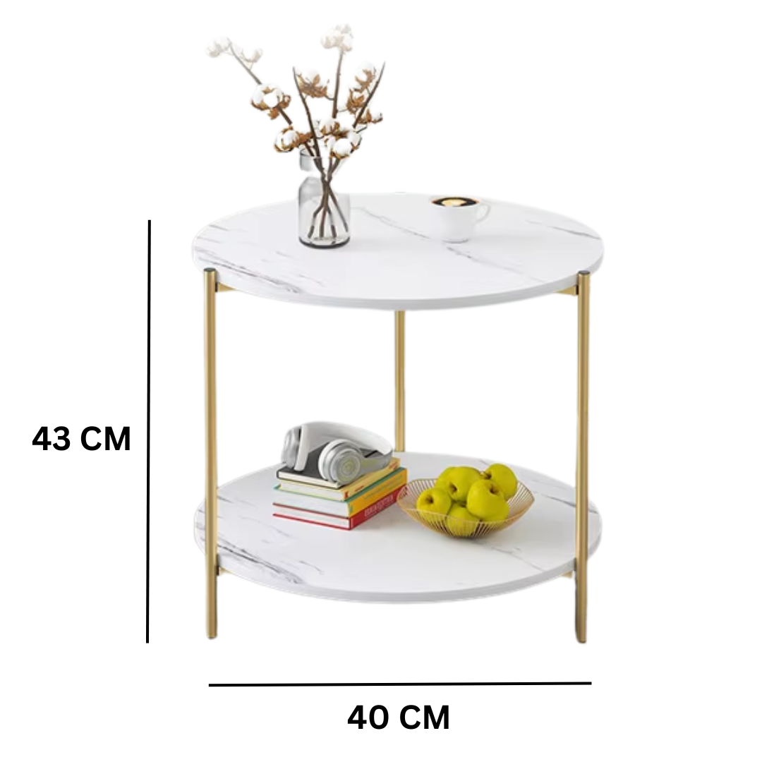 MARBLE GOLD TABLE SERIES - ROUND 40CM _5