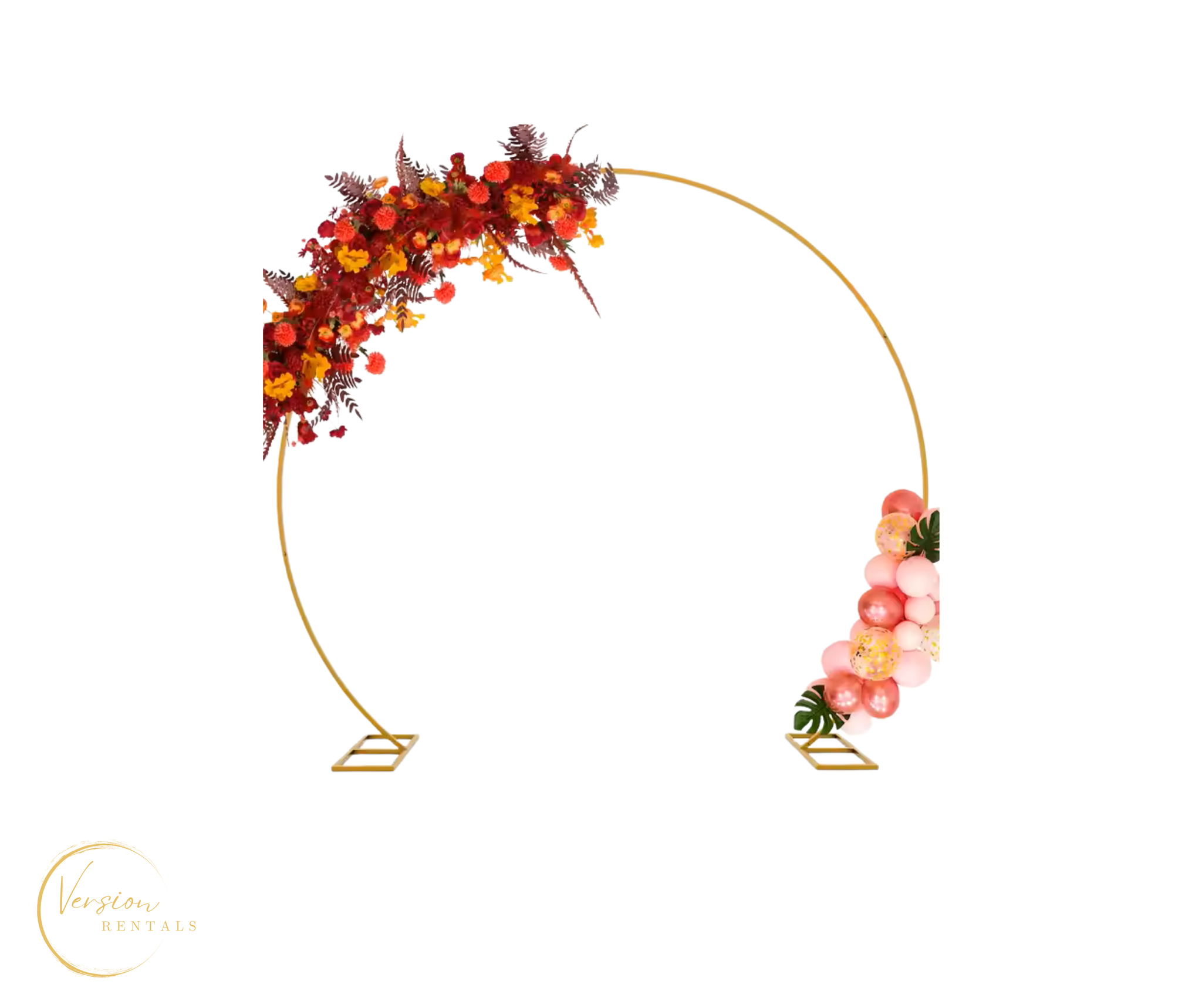 Metal Circle Balloon Artificial Flower Arch _1