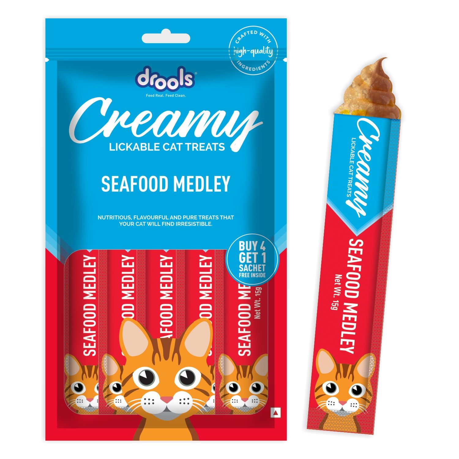 Drools Creamy Seafood Medley 5 Sticks_0