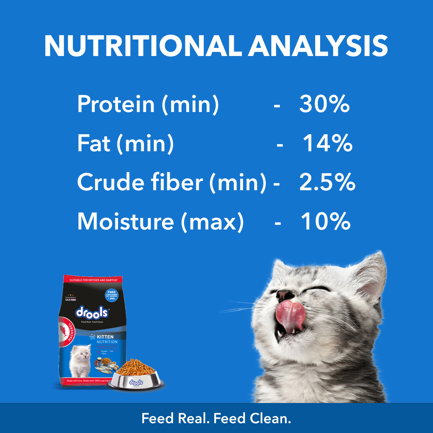 Drools Kitten & Mother Cats Mackerel 1kg + Free container_4