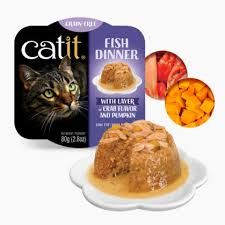 Catit Fish Dinner, Crab Flavour & Pumpkin 80 g, _1