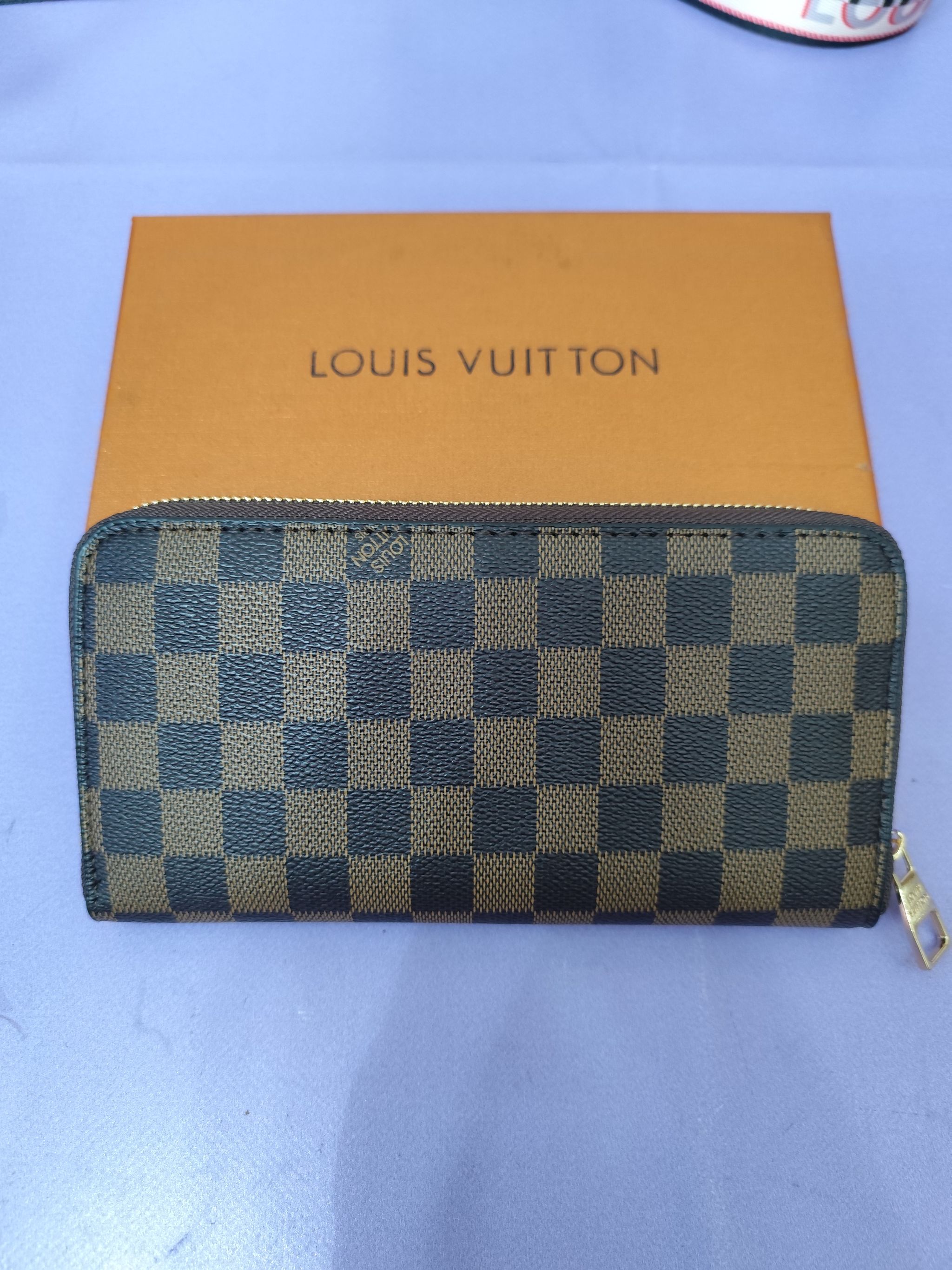 Cartera LV grande, cuadritos marrón _0