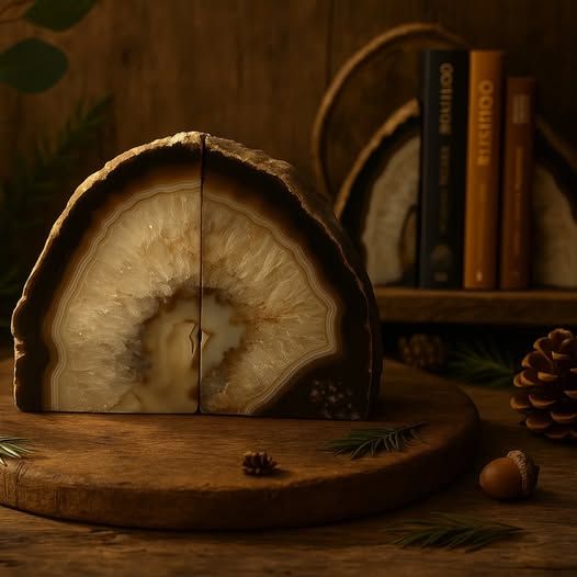 Forest Veil ( 5kg ) Smoky Geode Bookends (Pair)_0