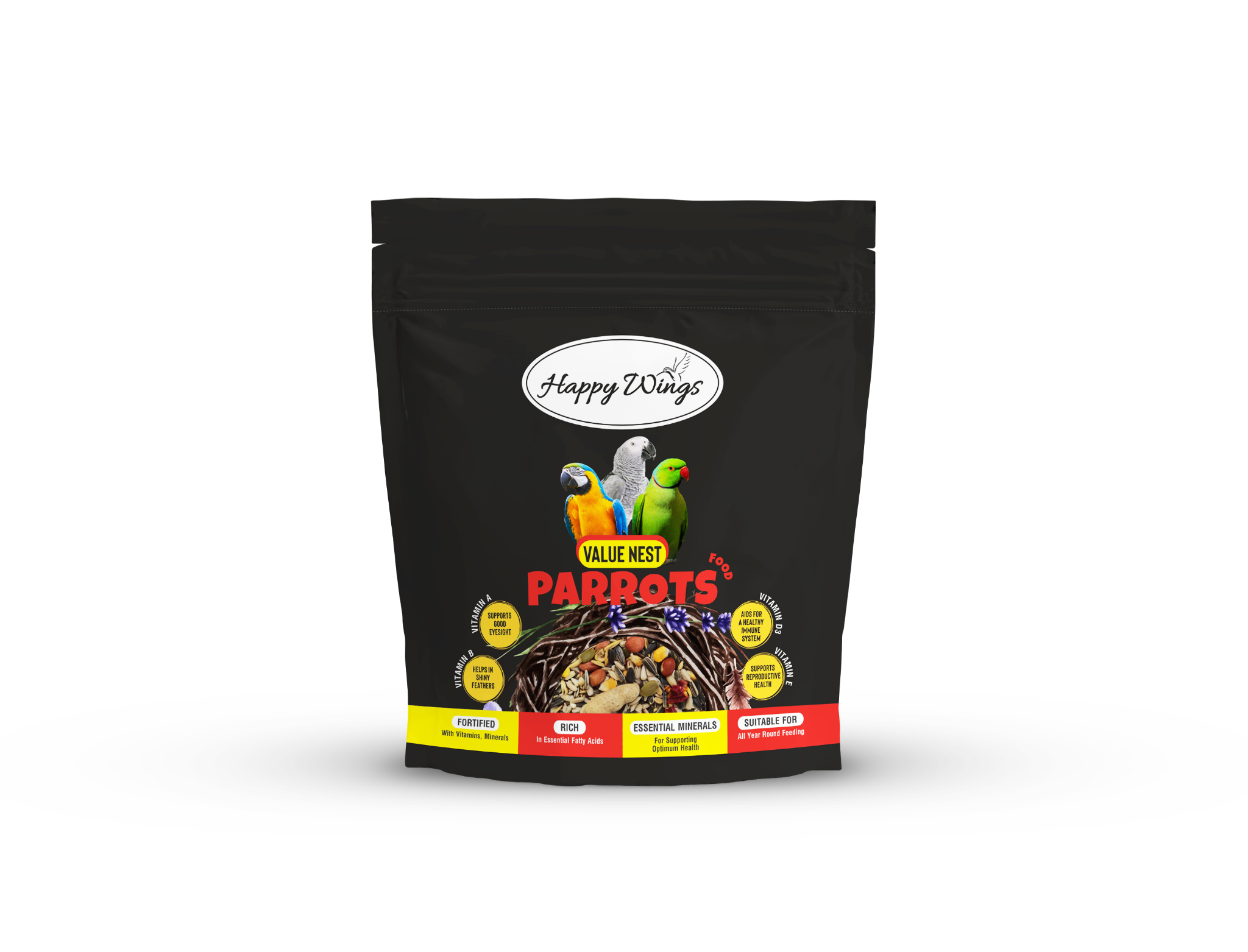 Happy Wings Premium Bird Food for Parrot 200 GR_0