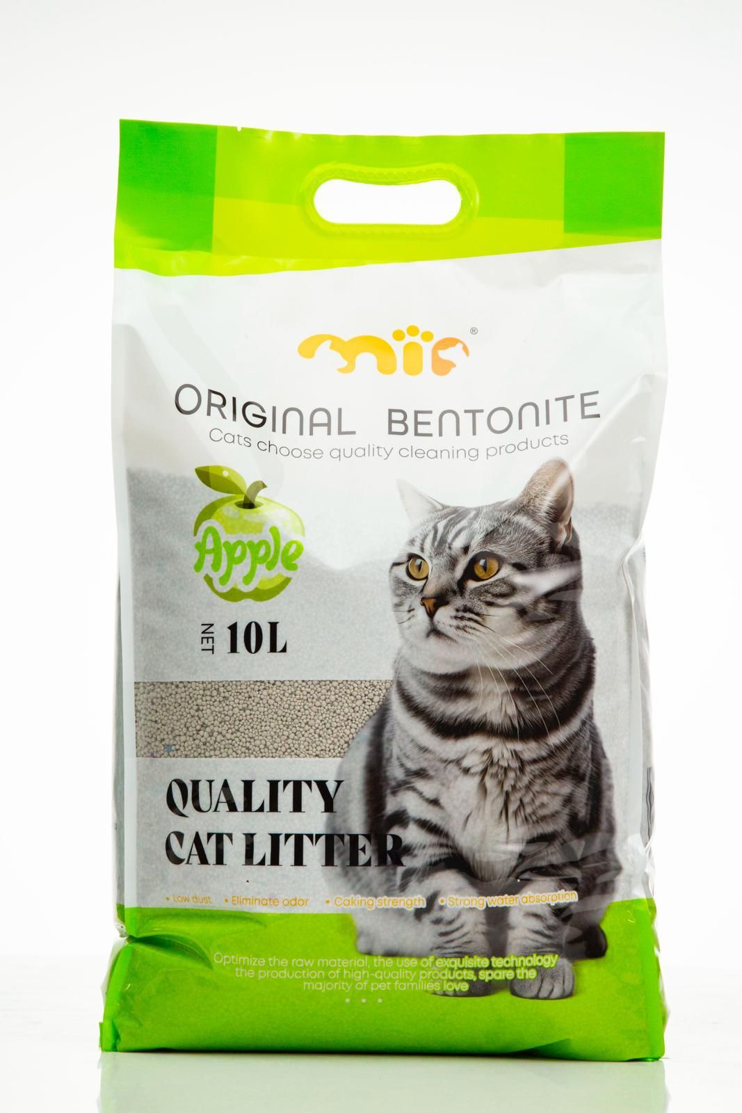 Mi Pets Benotine White Cat Litter Green Apple 10L_0