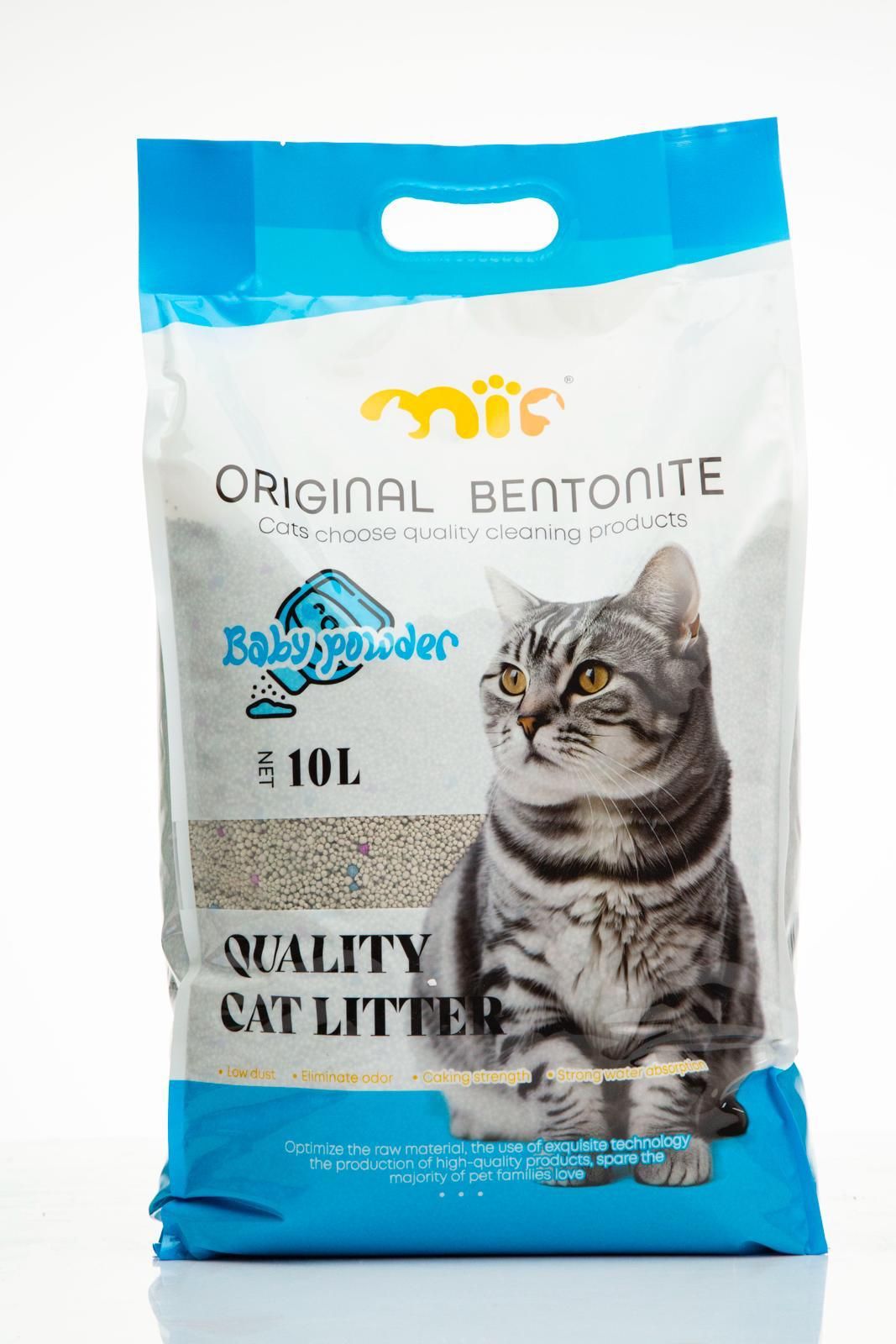 Mi Pets Benotine White Cat Litter Baby Powder 10L_0
