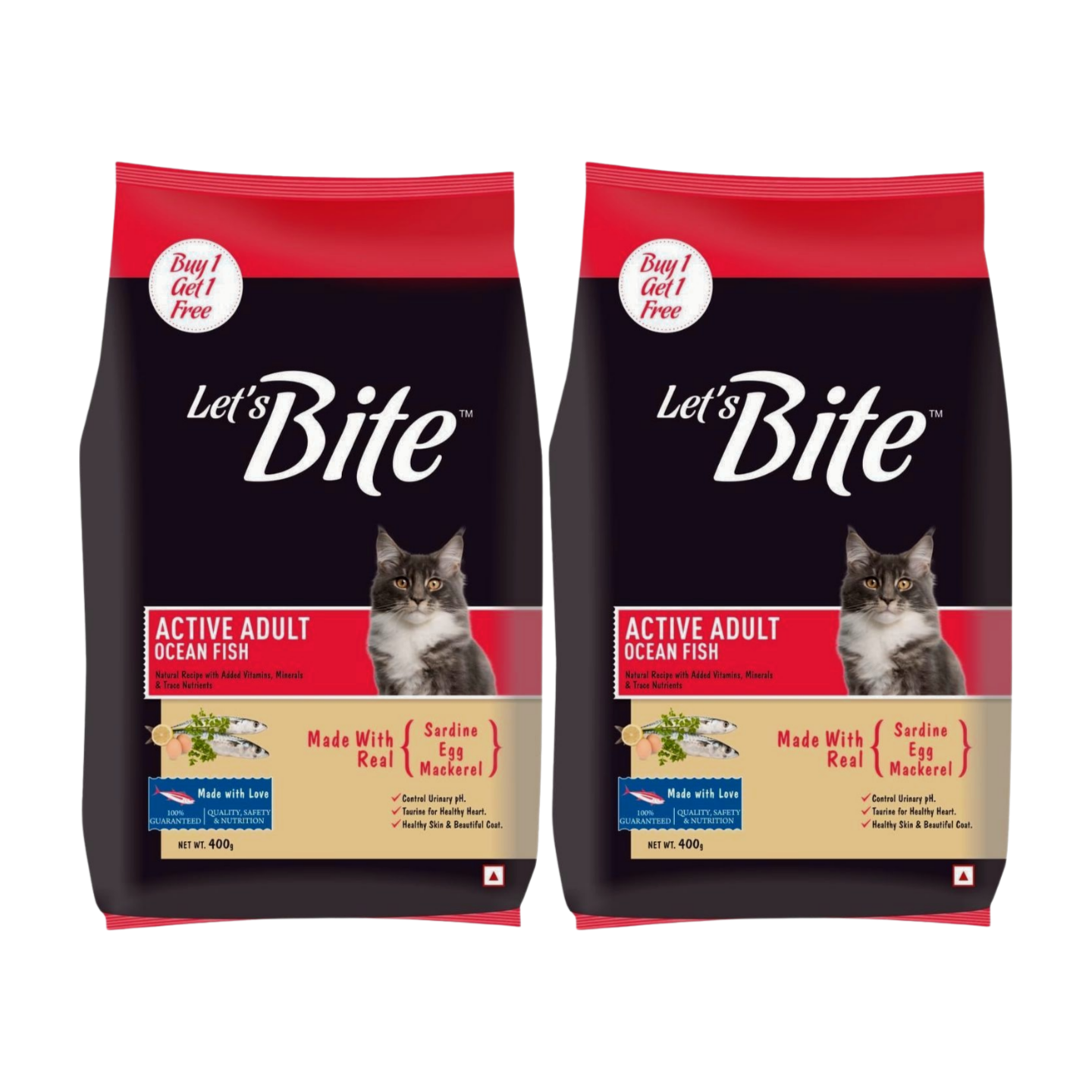 LetsBite Cat Food Active Adult 400g - Buy 1 Get 1 Free_0