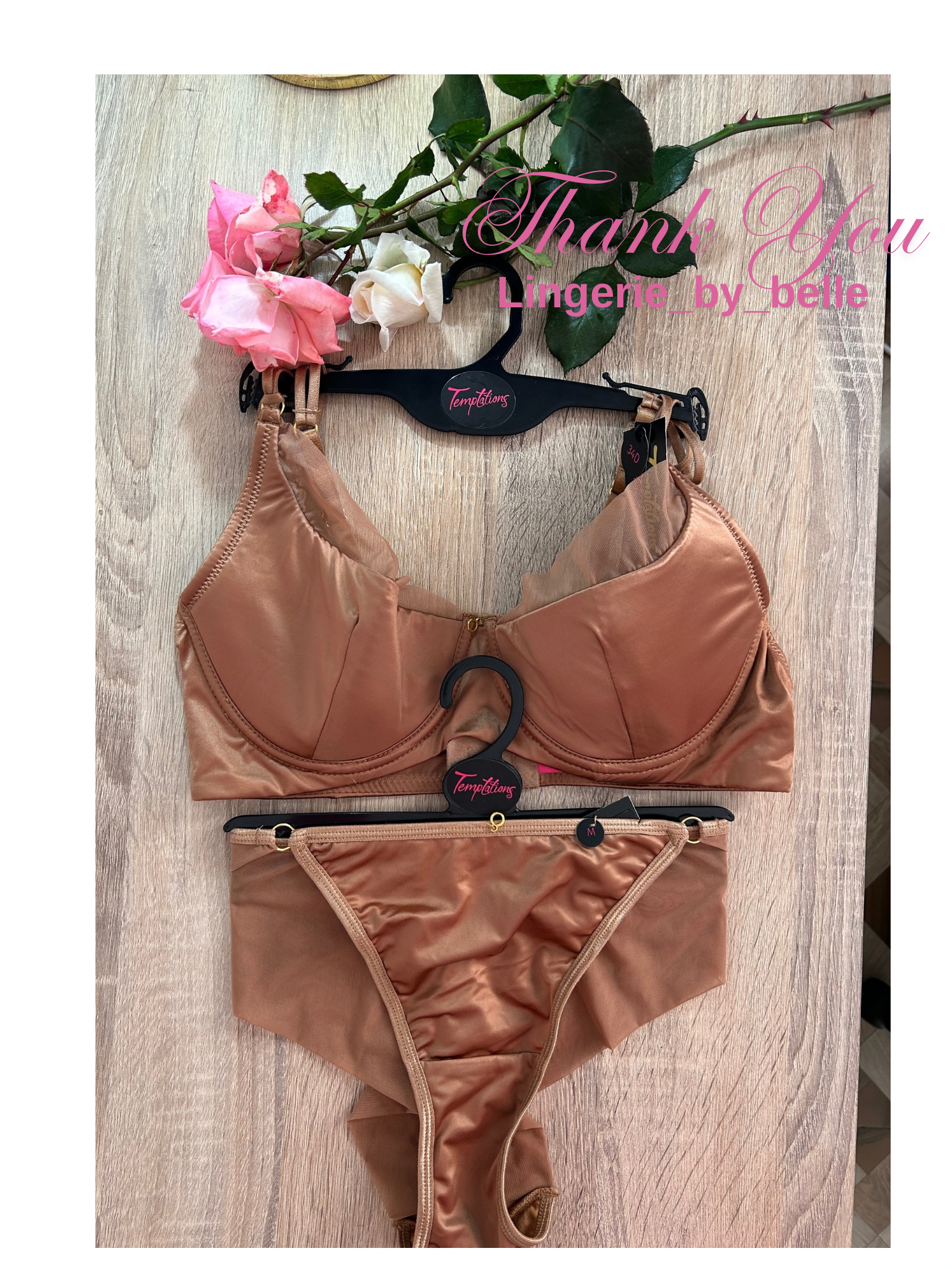 Temptations Golden brown Pant and bra set_2