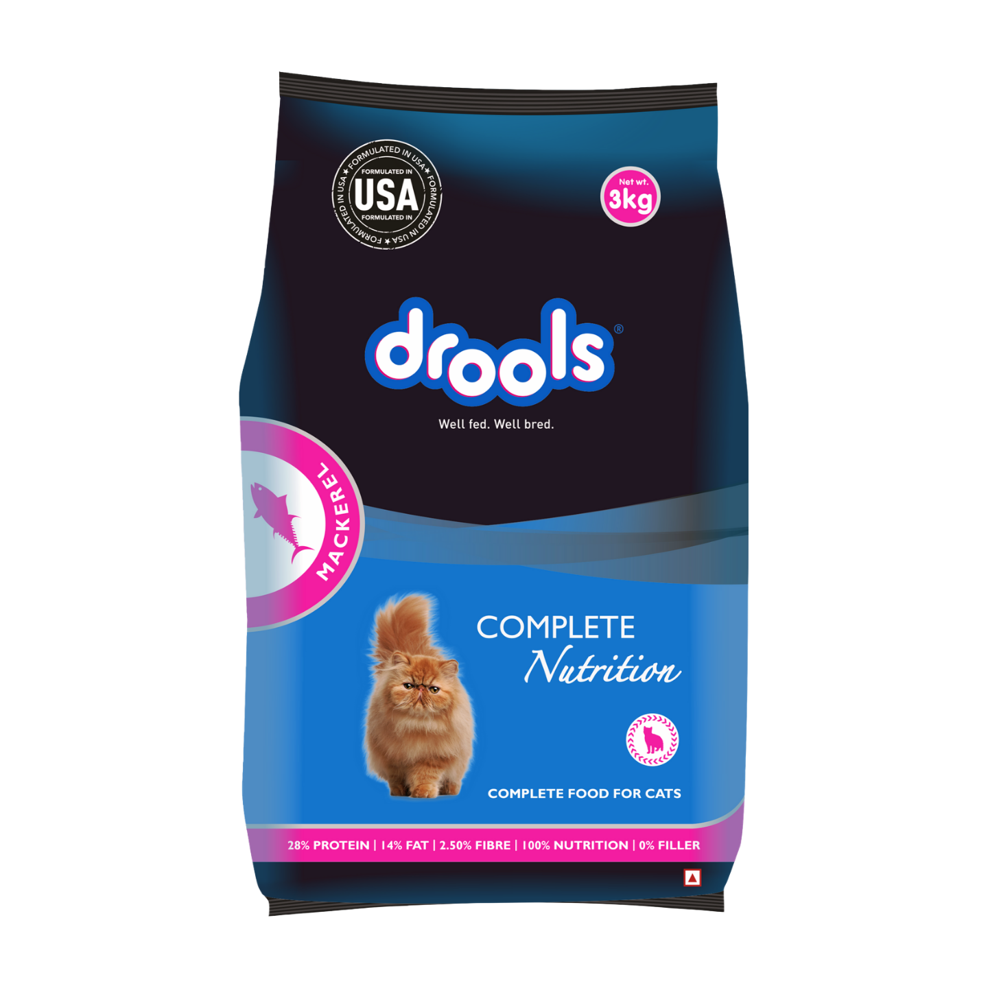 Drools AdultCat Dry Food Mackerel 3kg_0