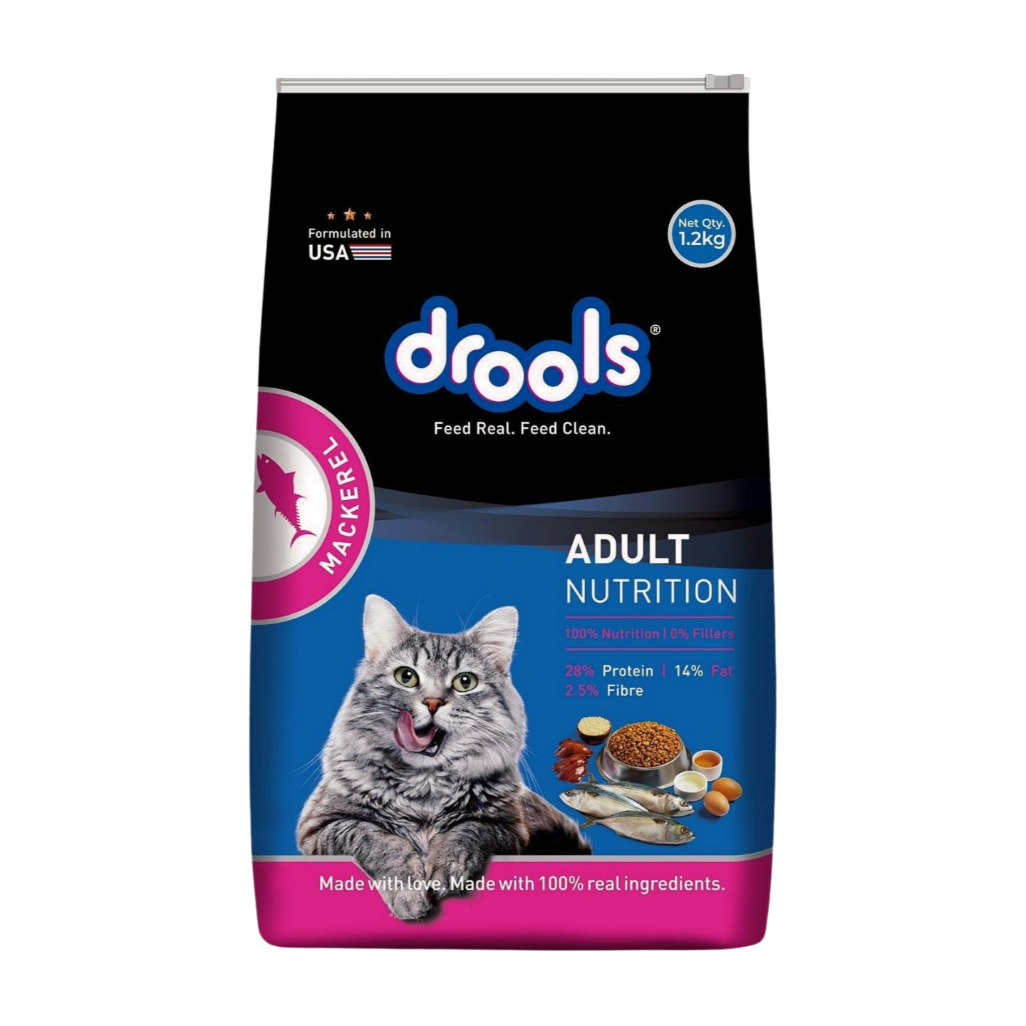 Drools AdultCat Dry Food Cat Mackerel 1.2kg_0