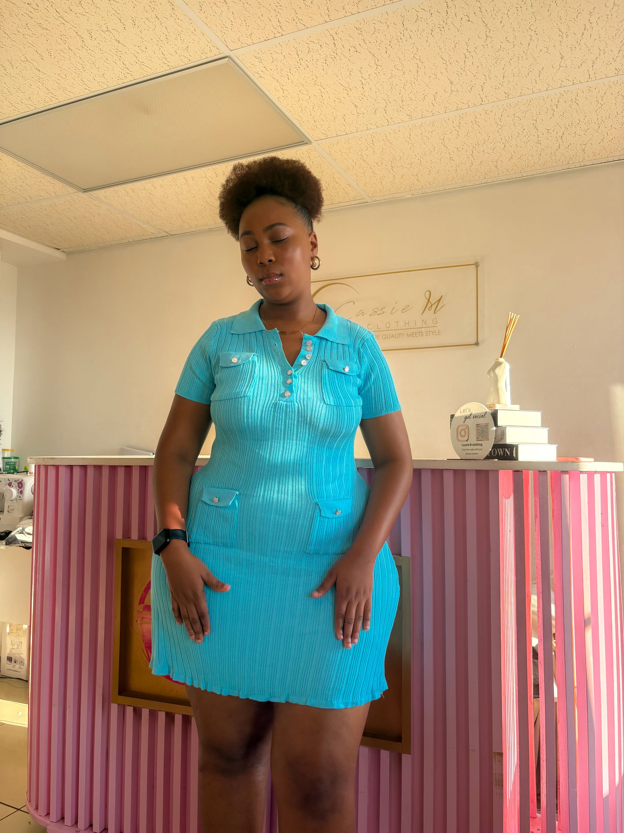 Turquoise chic dress_3