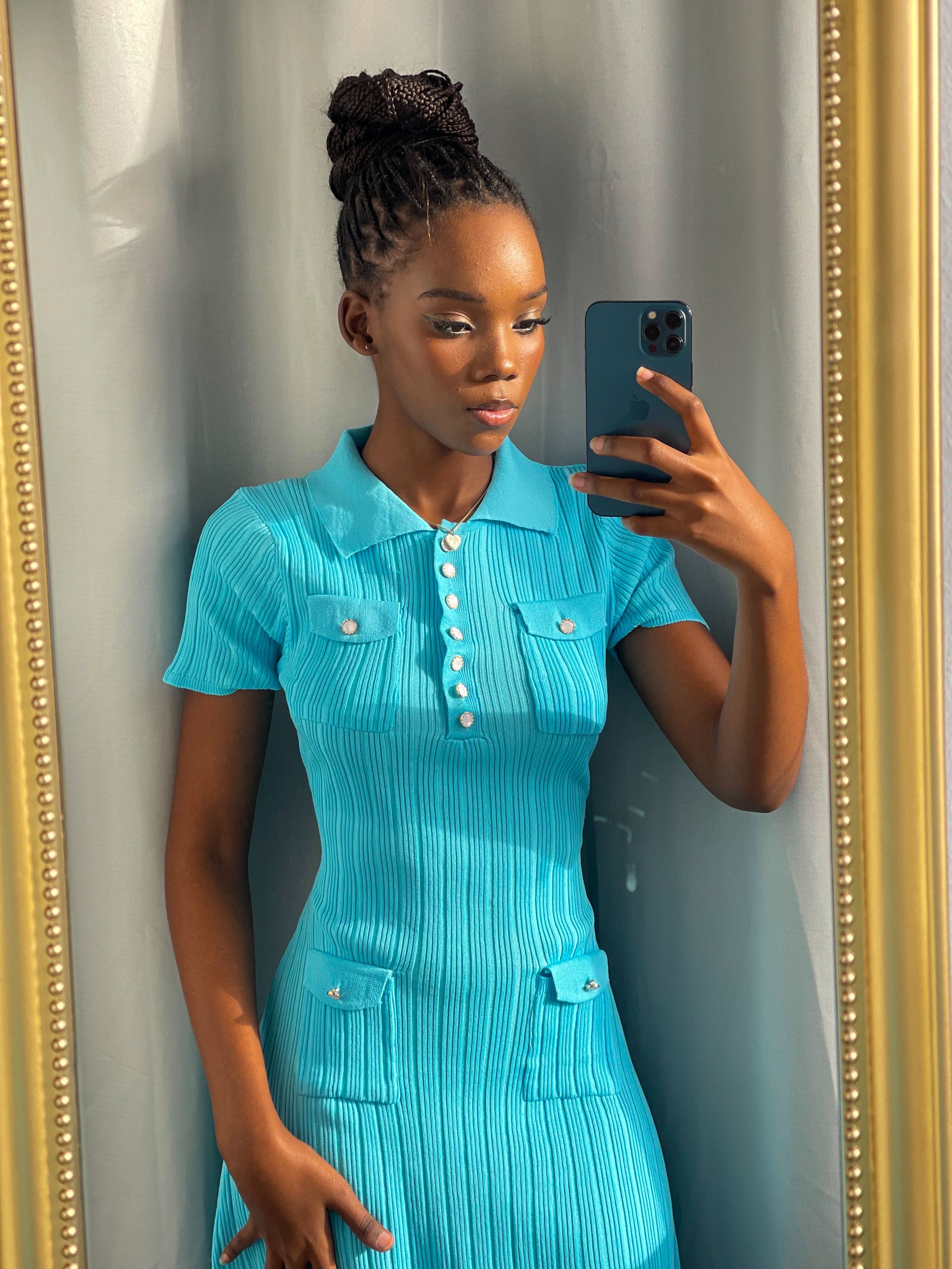 Turquoise chic dress_1