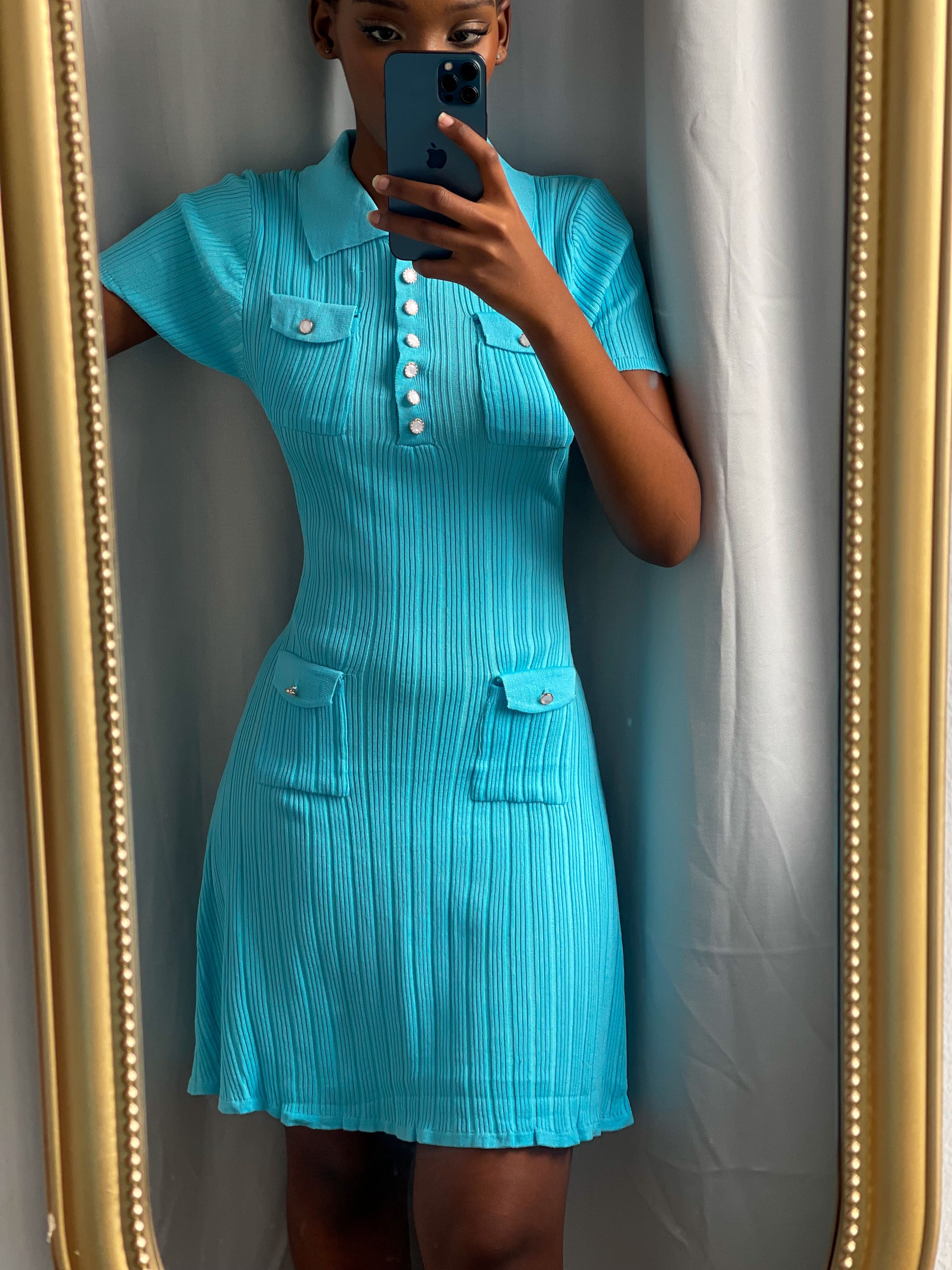 Turquoise chic dress_6