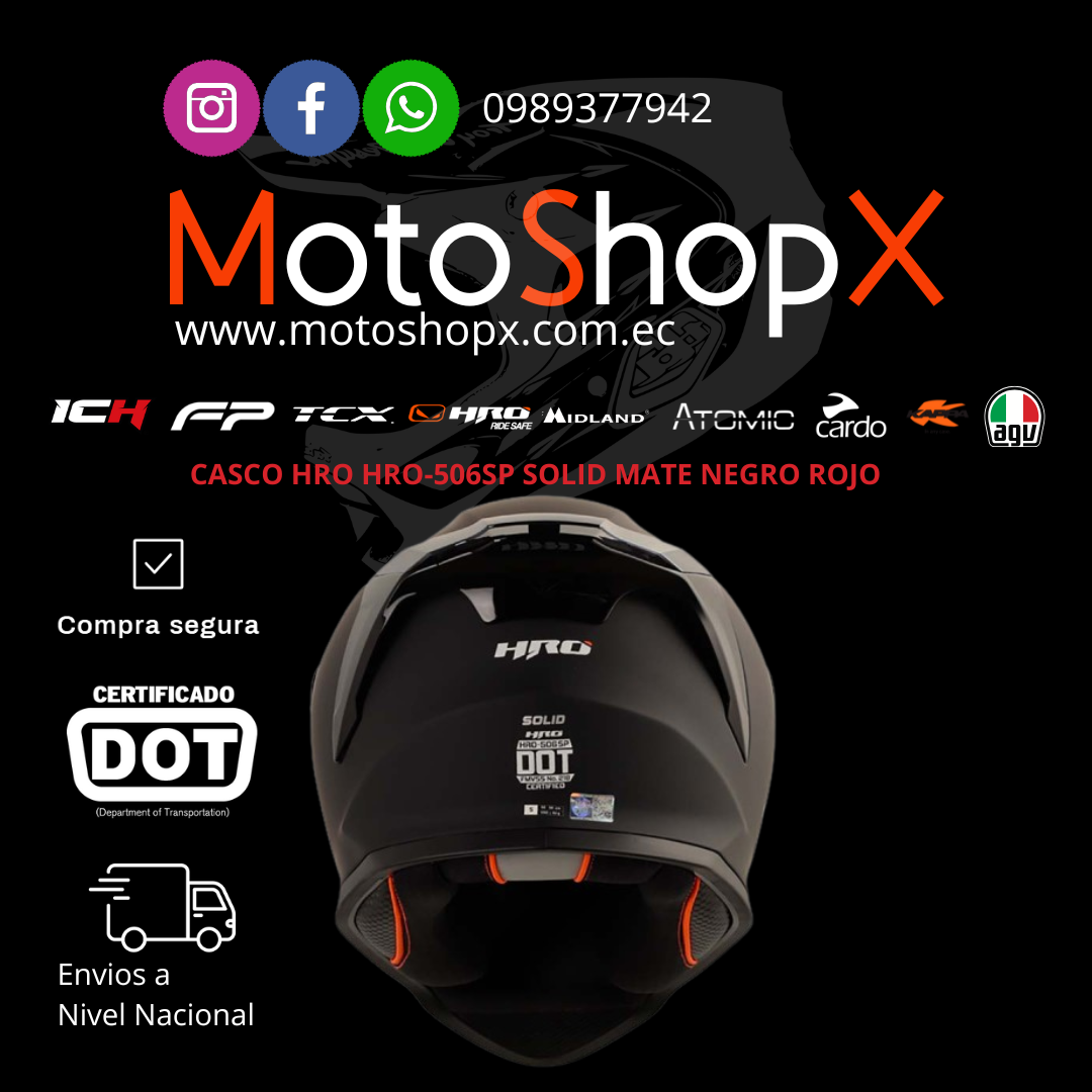 CASCO HRO-506SP SOLID MATE NEGRO ROJO_3