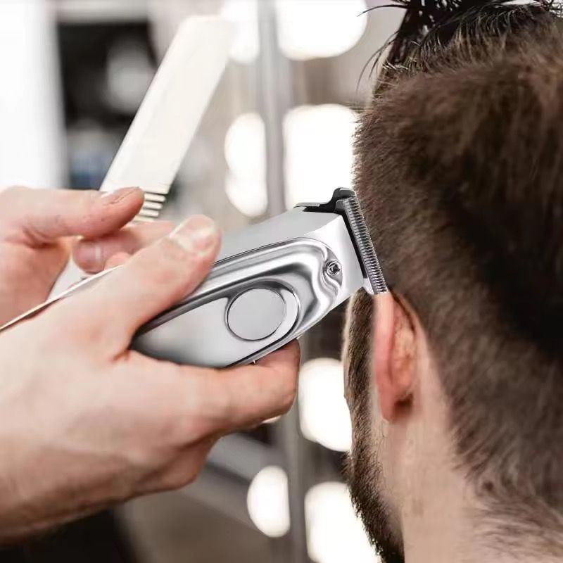 Retro Style USB Metal Electric Clippers For Man Carving Hair Trimmer With Plastic Handle For Salon Use_2