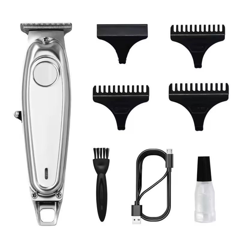 Retro Style USB Metal Electric Clippers For Man Carving Hair Trimmer With Plastic Handle For Salon Use_0