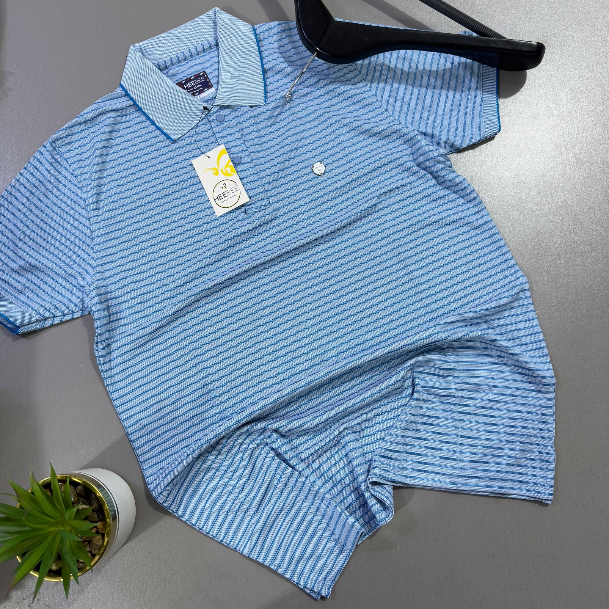 HEEBEE HORIZONTAL STRIPPED POLO SHIRT - BLUE 02_0