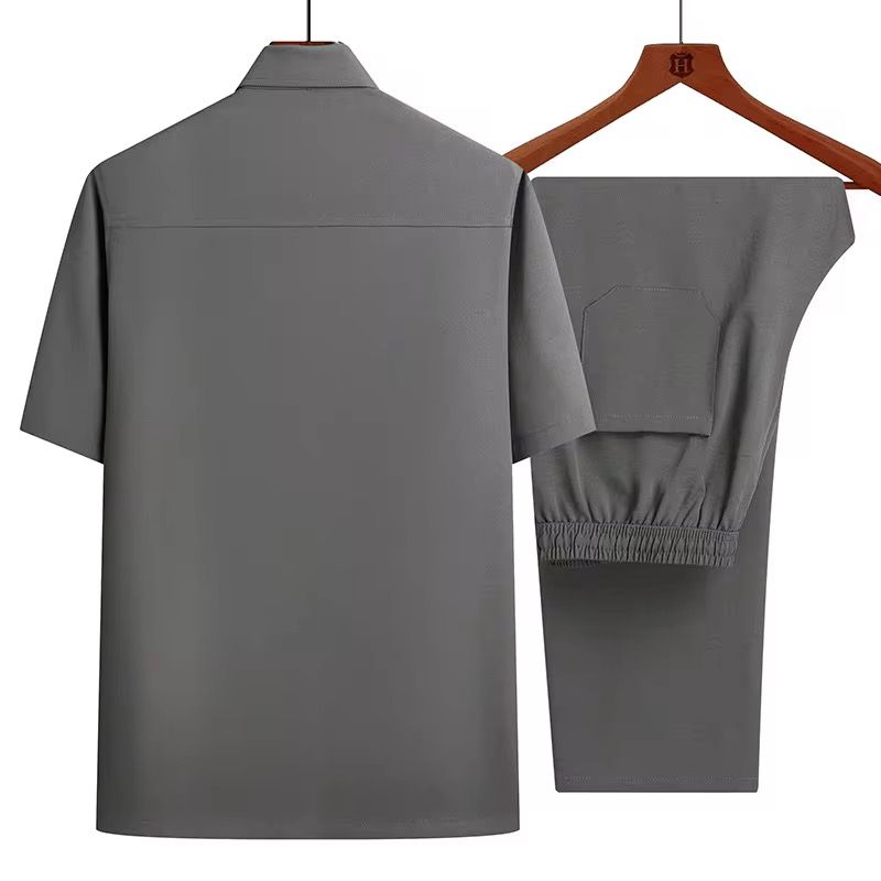 men’s short sleeves Shirt+ long pant _2