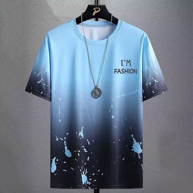 Men's Summer Ice Silk Sports Casual T-Shirt Breathable Quick Drying Outdoor Sports Top_2