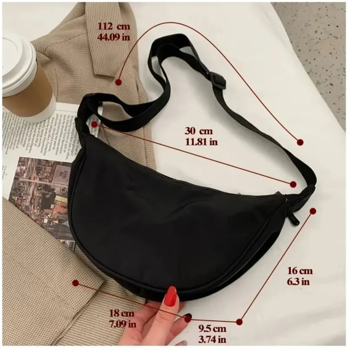 Simple Nylon Crossbody Bag, Lightweight Shoulder Bag_3
