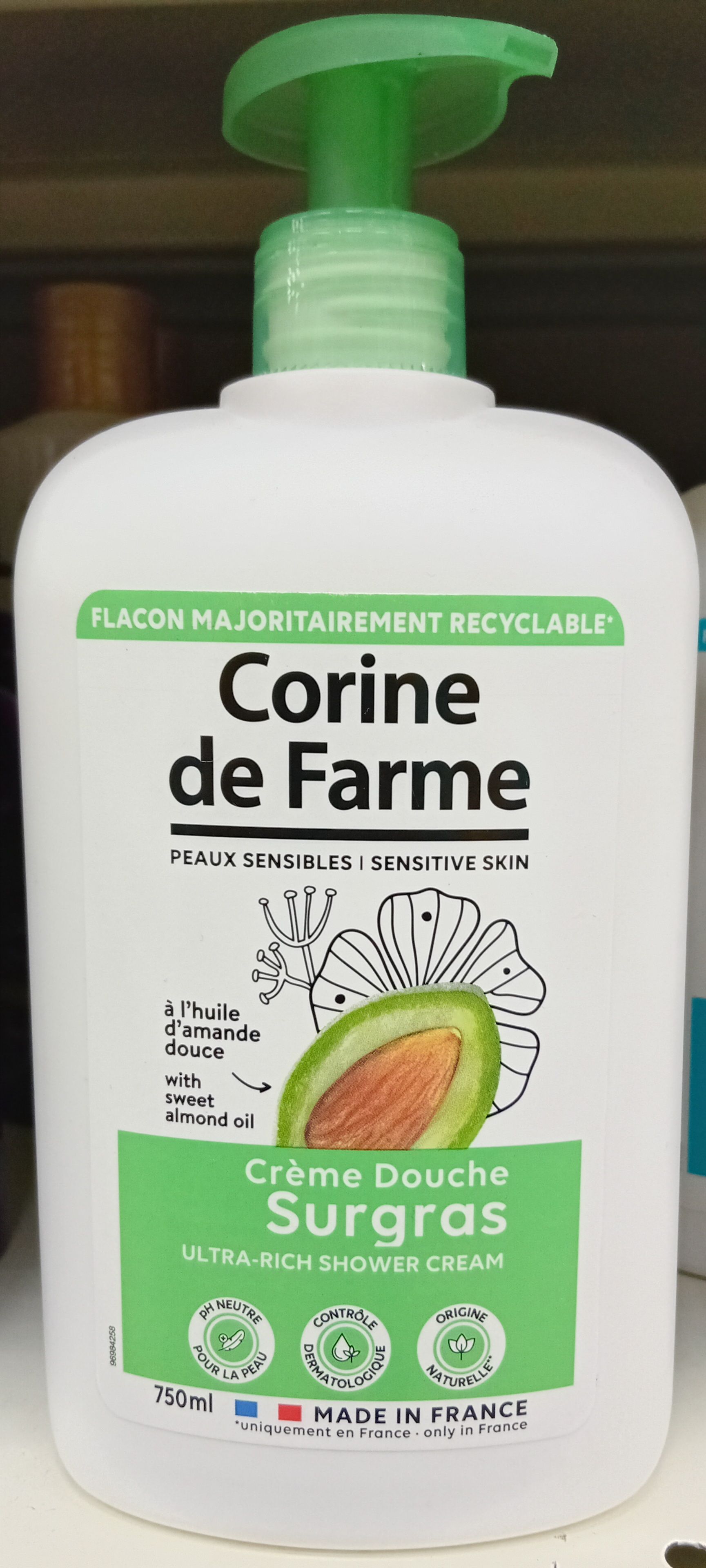 Corine De farme Douche Cr. Amande 750ml_1