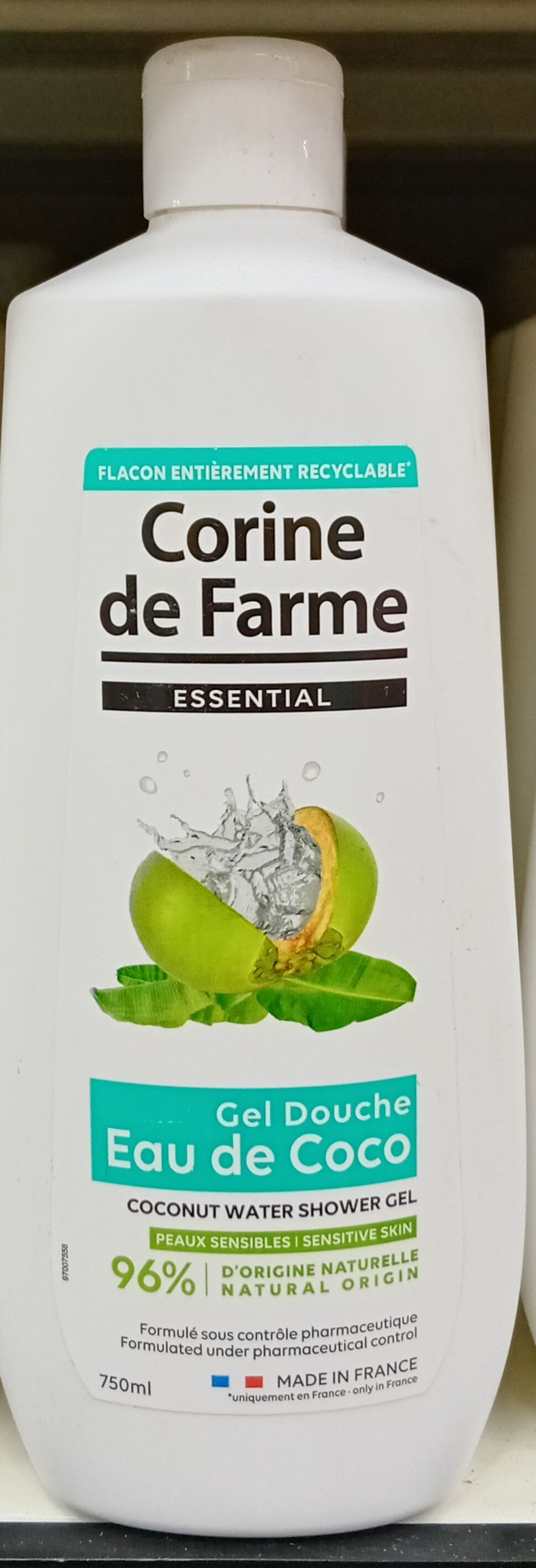 Corine De Farme Ess. Gel Douche Eau De Coco 750ml_1