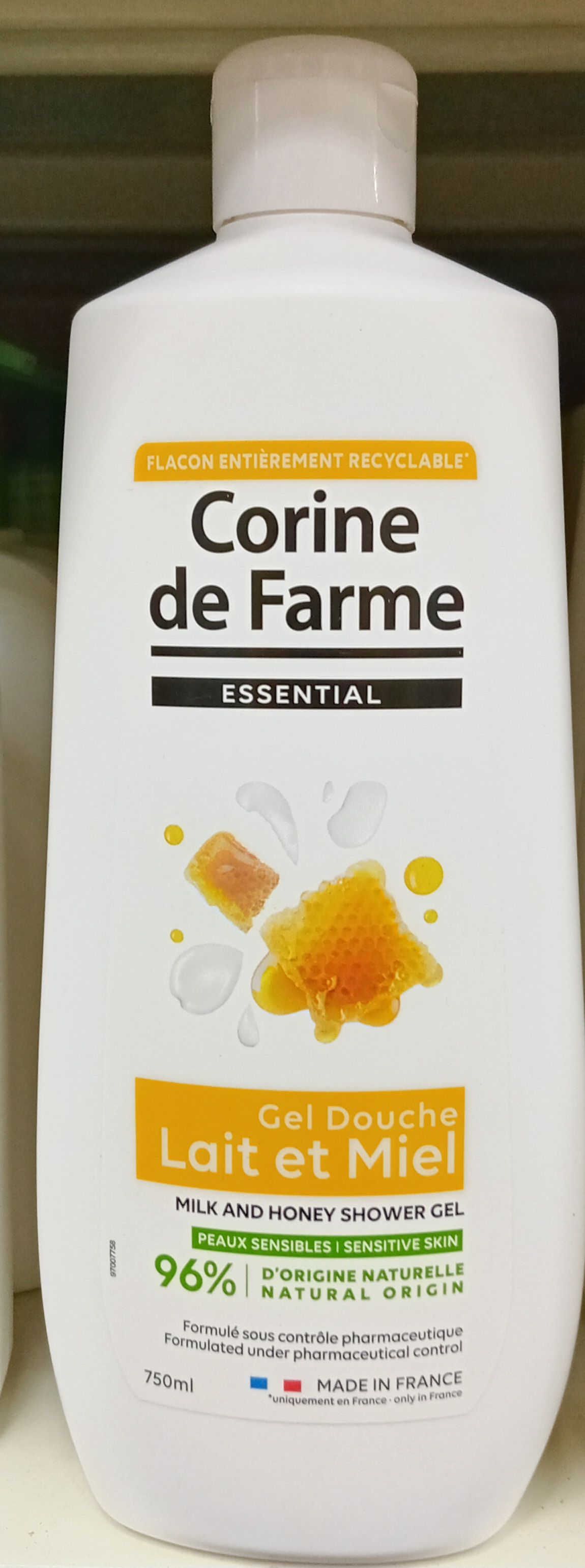 Corine De Farme Ess. Gel Douche Lait Et Miel 750ml_1