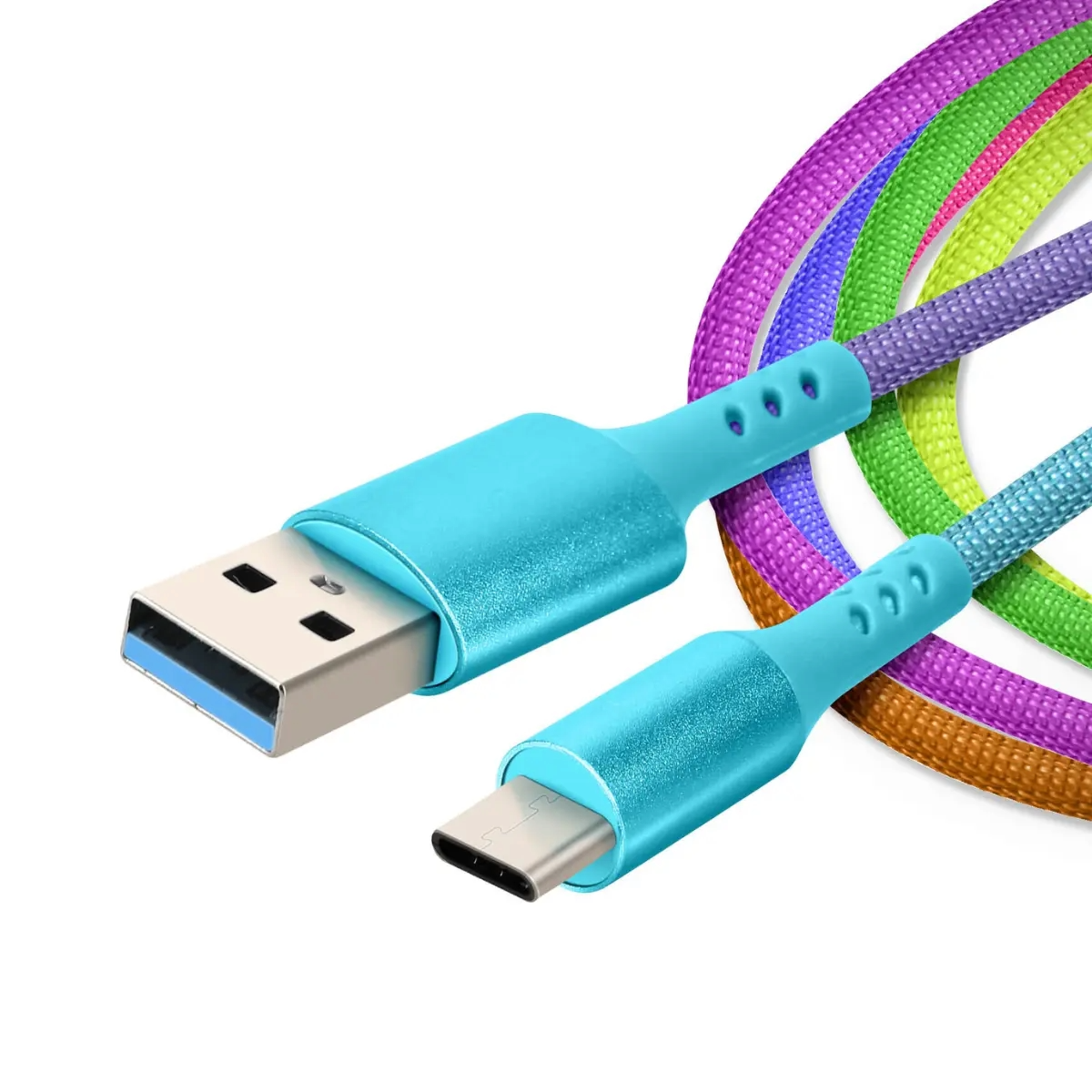 CABLE RAINBOW TYPE C CARGA RAPIDA Y DATA 1 MTR XF-27_1