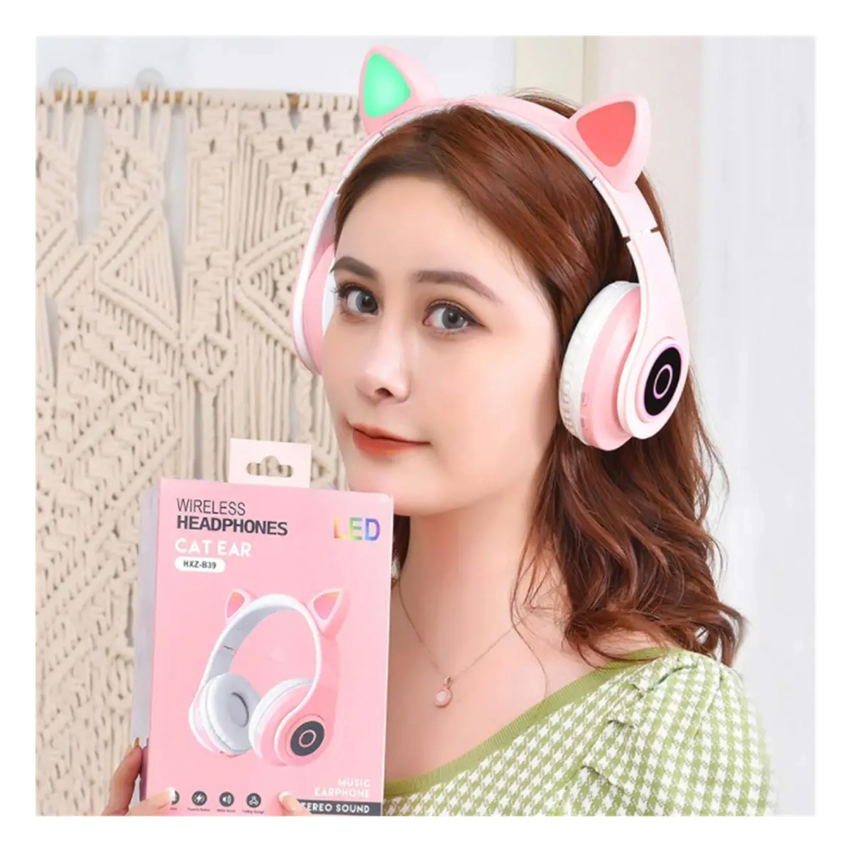 AUDIFONOS BLUETOOTH DE DIADEMA TIPO GATO_0