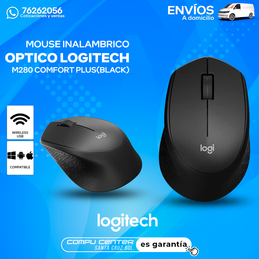 LOGITECH M280 CONFORT PLUS / MOUSE INALAMBRICO / BLACK_0