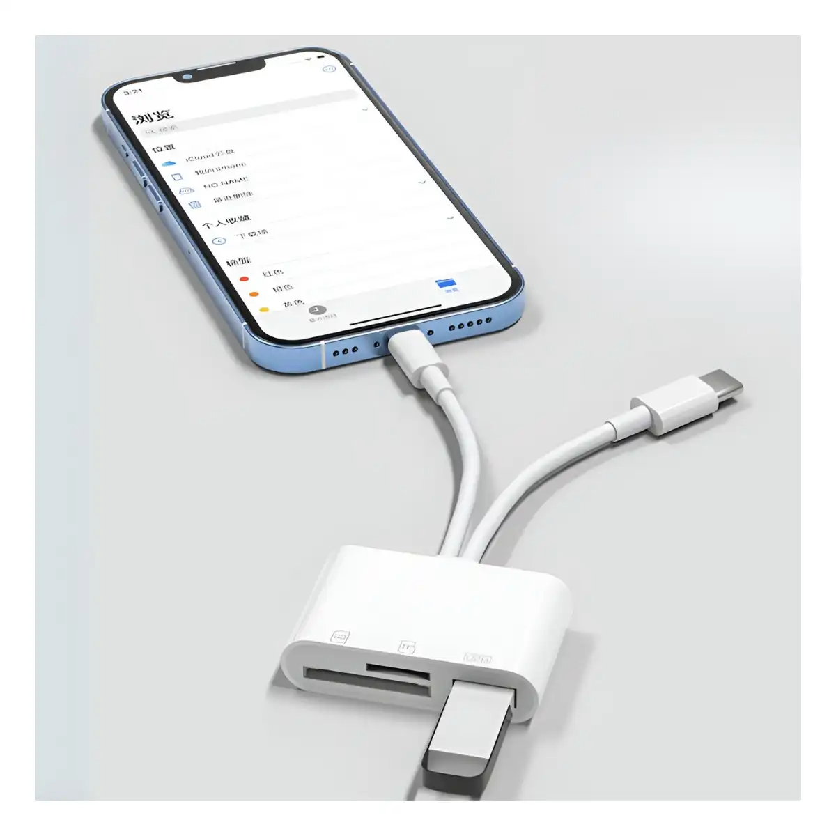 ADAPTADOR TIPO C + IOS CON LECTOR DE DIF FORMATOS DE MEMORIAS_0