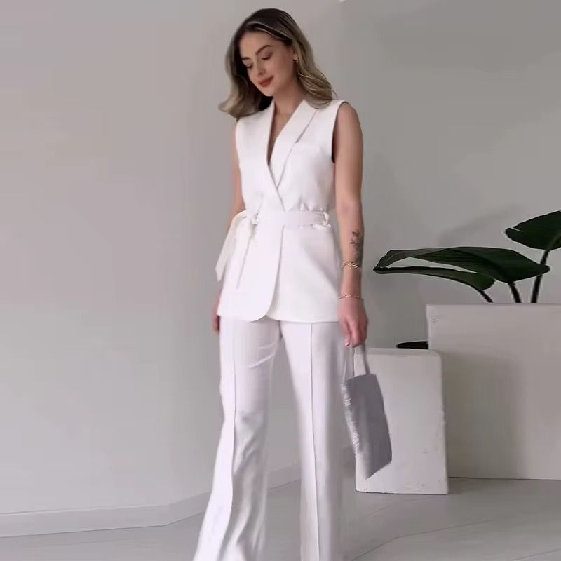 C0318 Trendy Outfits for Women Formal Sets Elegant Ladies Suits Office Wear Top and Pants Two Piece Set Women Clothing_1