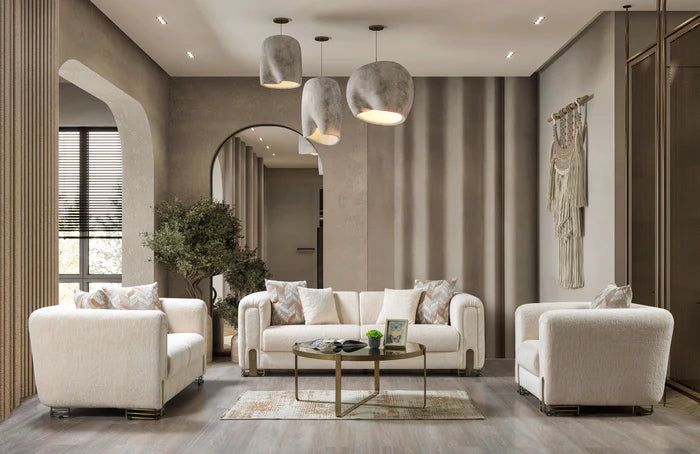 Brenda Ivory Boucle Sofa 93" & Loveseat 71"_0