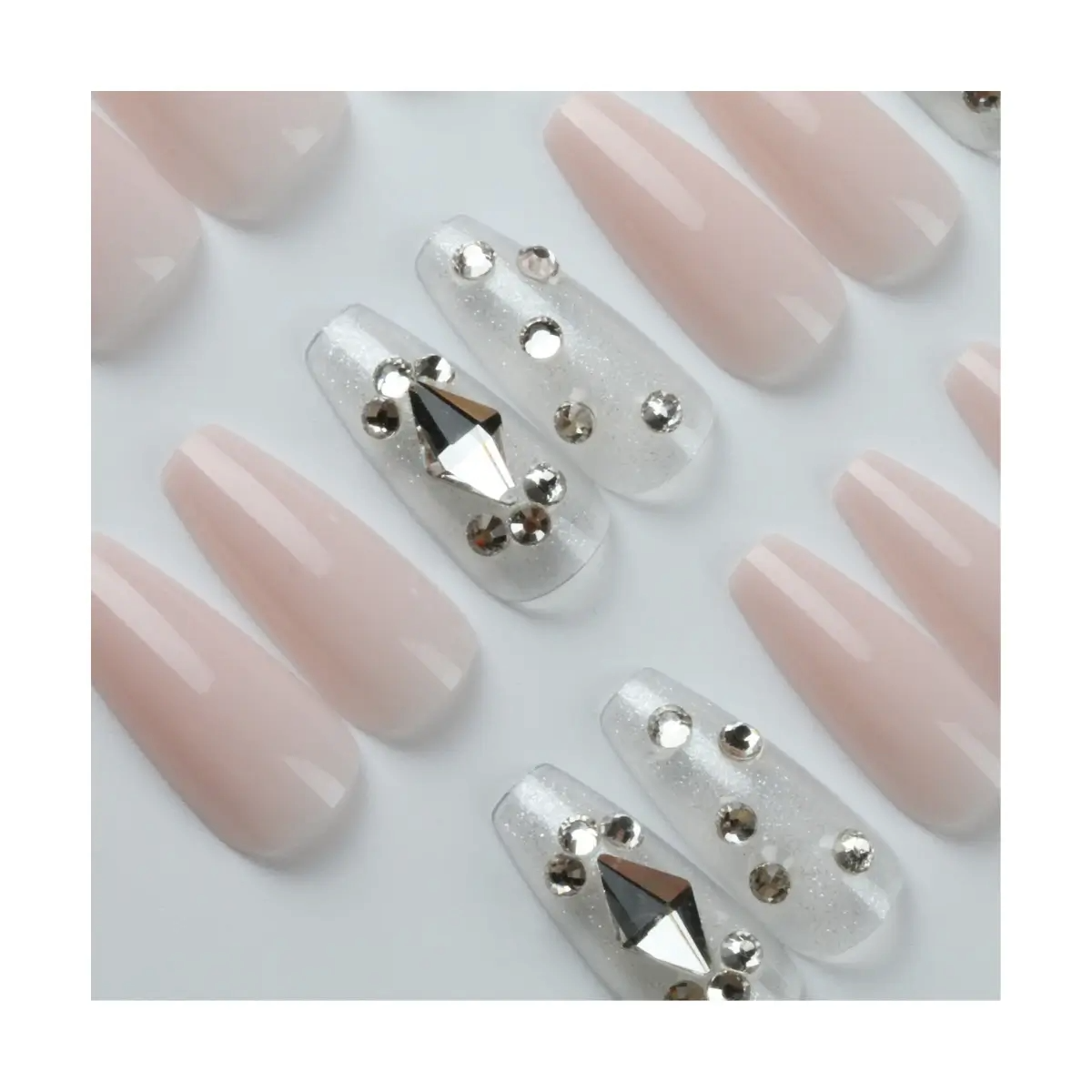 SET DE UÑAS 30 U GOMA Y STICK ROSADA/DIAMANTE (6936505127673)_0