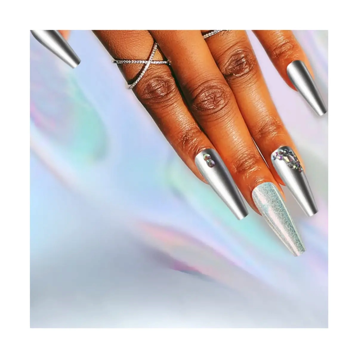 SET DE UÑAS 30 U GOMA Y STICK PLATEADO/METAL (6936505140719)_1