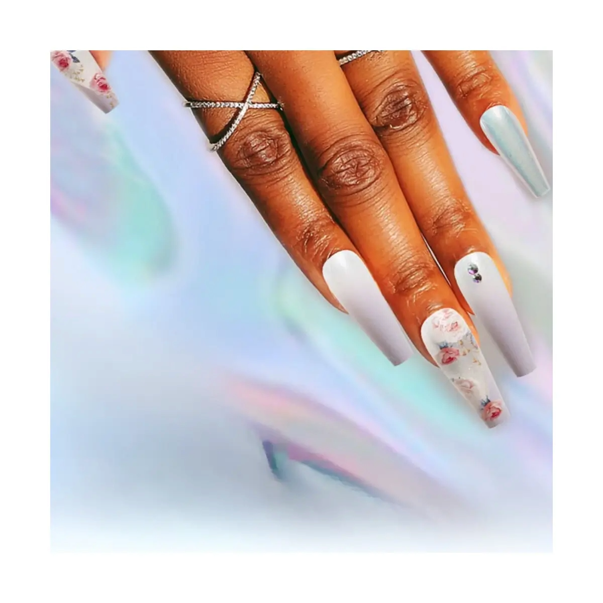 SET DE UÑAS 30 U GOMA Y STICK LILA/ROSA/METAL (6936505140757)_1