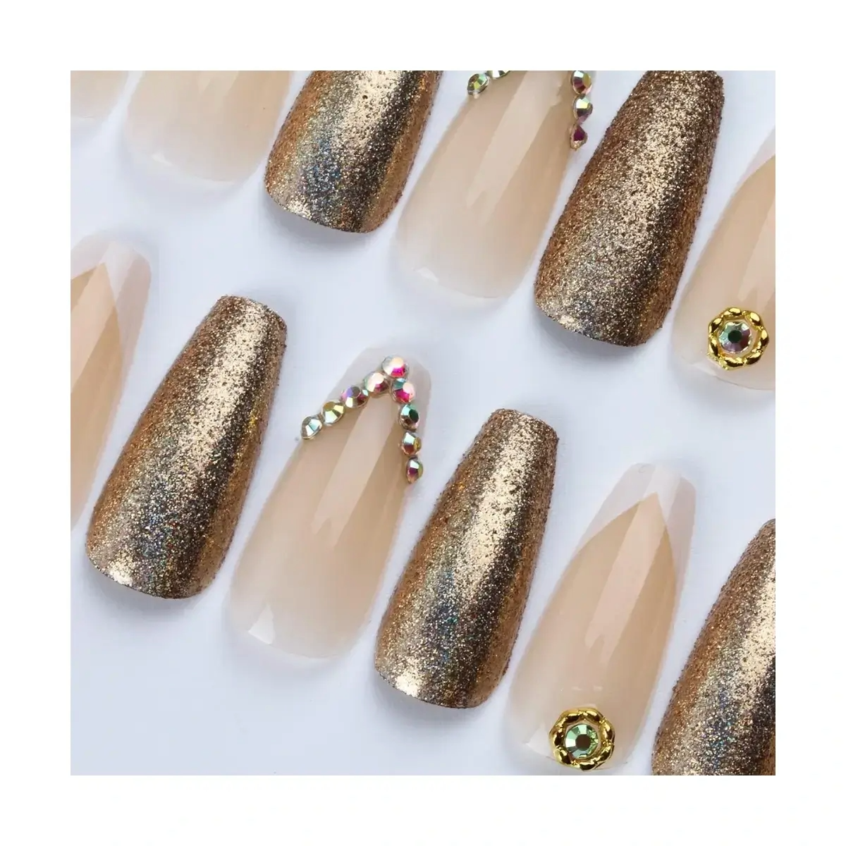 SET DE UÑAS 30 U GOMA Y STICK DORADA/DIAMANT V (6936505103585)_0