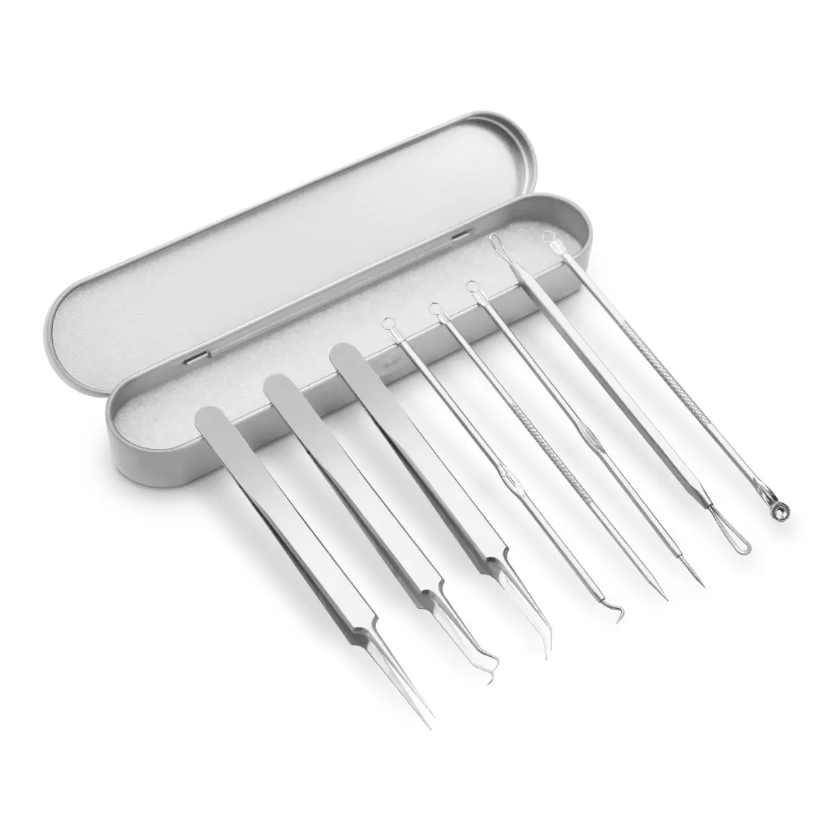 SET DE LIMPIEZA FACIAL 8 PIEZAS CON CAJA METAL OVALADA_0